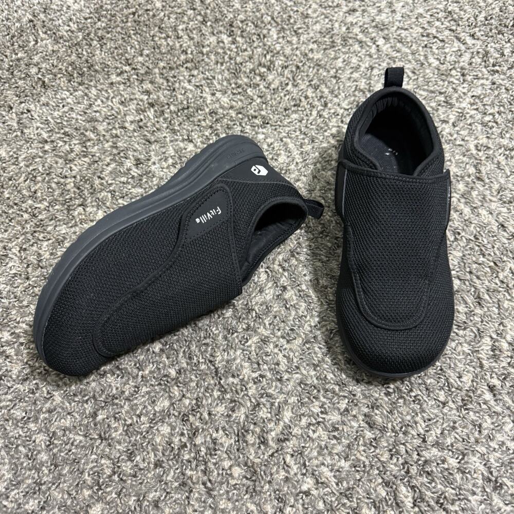 FitVille Women EasyTop Wings Diabetic Shoes Size US 10 W Foot Pain Relief Black